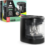Electric Pencil Sharpener, Black, Dual - Hole, Fits 6–12 - Mm Pencils, Auto - Stop, Office Supplies for Teachers, Students, Classrooms, and Art Studios - Lacatang Shop