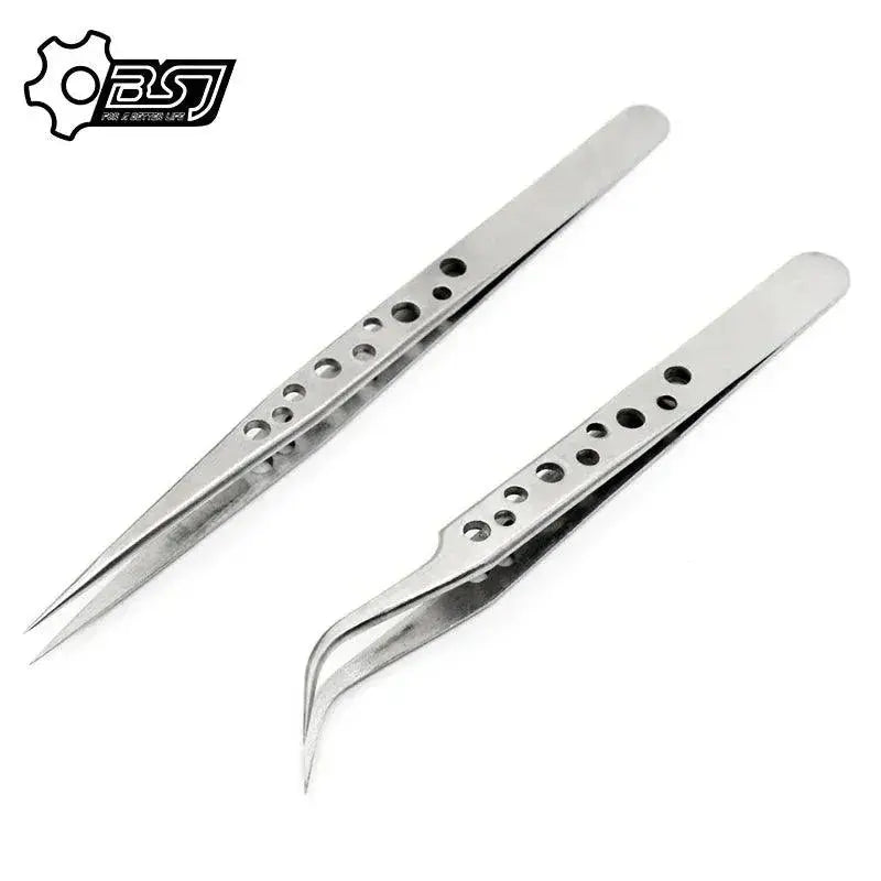 Electronics Industrial Tweezers - Anti-static Curved Straight Tip