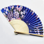 Elegant Bamboo Bone Cloth Hand Fans with Floral Print for Weddings, Parties, and Dance Performances - Lacatang Shop