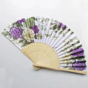 Elegant Foldable Bamboo Hand Fans with Floral Print - Ideal for Weddings, Parties, and Performances - Lacatang Shop