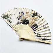 Elegant Handcrafted Foldable Cloth Fans with Bamboo Ribs - Floral Design for Weddings, Parties, and Performance Decor - Lacatang Shop