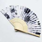Elegant Handcrafted Foldable Cloth Fans with Bamboo Ribs - Floral Design for Weddings, Parties, and Performance Decor - Lacatang Shop