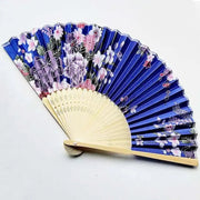 Elegant Handcrafted Foldable Cloth Fans with Bamboo Ribs - Floral Design for Weddings, Parties, and Performance Decor - Lacatang Shop