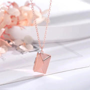 Envelope Locket Necklace with Gold Rose Gold Silver Color Love you Secret Hidden Message Pendant Necklace Gift Jewelry - Lacatang Shop