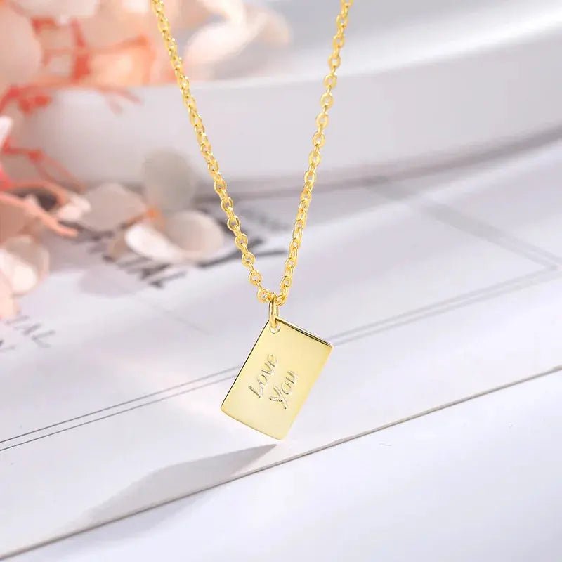 Envelope Locket Necklace with Gold Rose Gold Silver Color Love you Secret Hidden Message Pendant Necklace Gift Jewelry - Lacatang Shop