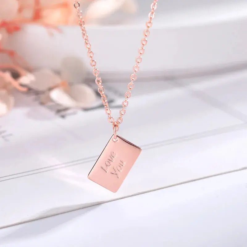 Envelope Locket Necklace with Gold Rose Gold Silver Color Love you Secret Hidden Message Pendant Necklace Gift Jewelry - Lacatang Shop