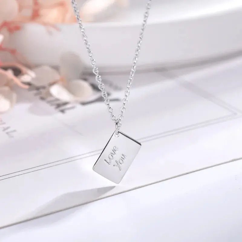Envelope Locket Necklace with Gold Rose Gold Silver Color Love you Secret Hidden Message Pendant Necklace Gift Jewelry - Lacatang Shop