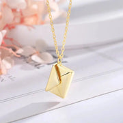 Envelope Locket Necklace with Gold Rose Gold Silver Color Love you Secret Hidden Message Pendant Necklace Gift Jewelry - Lacatang Shop