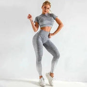 EP Sport Set Women Seamless Yoga Set Women Gym Clothes Long Sleeve - Lacatang Shop