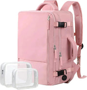 Extra Large Pink Travel Backpack for Women - Flight Approved, 40L Carry-On, Waterproof & Versatile