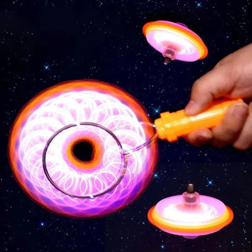 Colorful LED Magnetic Spinning Top Toy for Children - Hand Cranked and Glowing