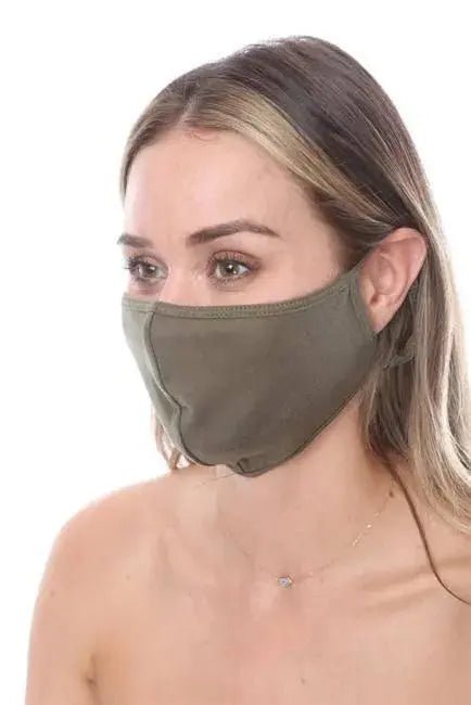 FASHION MASK SW579 - MASK101 OLIVE FACE MASK DOUBLE LAYER - Lacatang Shop