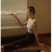 Fashion Mesh Patchwork Fairy Sleeveless Yoga Clothes Suit Exercise Underwear Bra Tight Fitness Vest Women with Chest Pad - Lacatang Shop