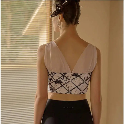 Fashion Mesh Patchwork Fairy Sleeveless Yoga Clothes Suit Exercise Underwear Bra Tight Fitness Vest Women with Chest Pad - Lacatang Shop