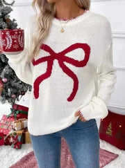 Fashionable and casual women's loose long sleeved round neck Christmas sweater 2024 autumn/winter new women's clothing - Lacatang Shop