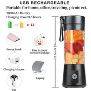 Portable Blender Cup,Electric USB Juicer Blender,Mini Blender Portable Blender for Shakes and Smoothies, Juice,380Ml, Six Blades Great for Mixing, Portable  Cup,Electric USB Juicer ,Mini  Portable   AliExpress Lacatang Shop 