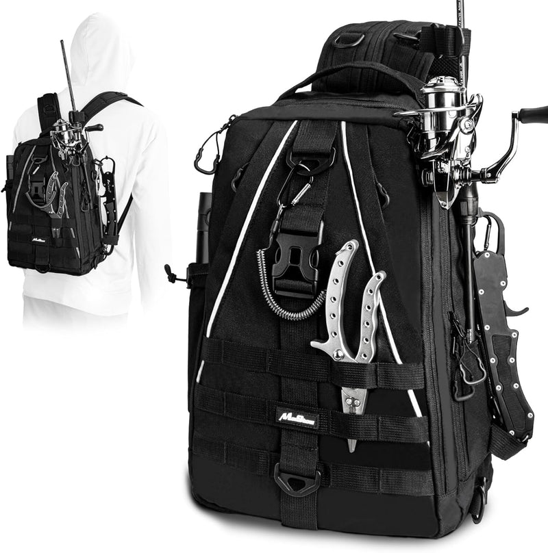 FishGear Pro: Backpack with Rod Holder & Tackle Box - Lacatang Shop