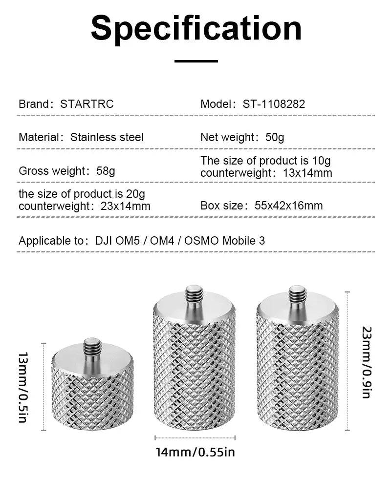 For DJI OM 5 6 Gimbal Balance Counterweight - 50g Clump Weights for OM 4 SE Osmo Mobile 3 2 Zhiyun Smooth 4 Vimble 2 Accessories - Lacatang Shop