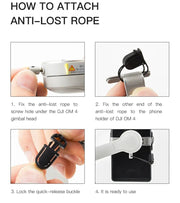 For DJI OM4 SE 5 Phone Holder Clip Anti - lost Rope Strap Anti - drop For DJI OM 4 Osmo Mobile 3 4 5 Camera Expansion Accessories - Lacatang Shop