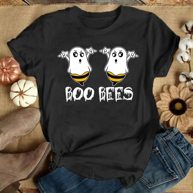 Funny "Boo Bees" Graphic Tee - Casual Summer Short Sleeve Shirt for Women - Lacatang Shop