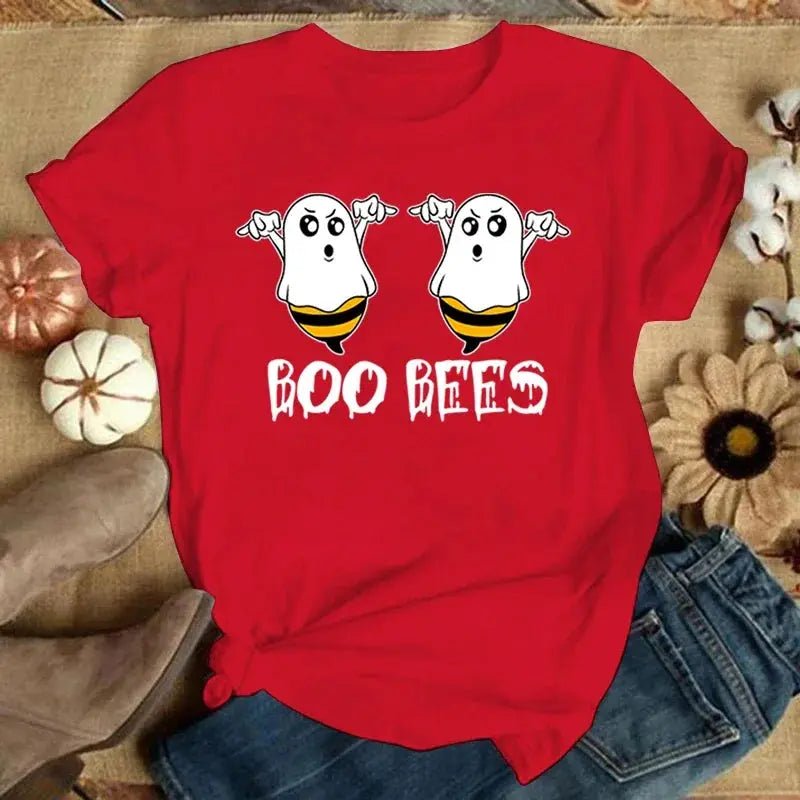 Funny "Boo Bees" Graphic Tee - Casual Summer Short Sleeve Shirt for Women - Lacatang Shop