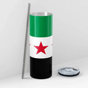 Funny Sticker Flag Map Of Syria Car Party Supplies Arab Republic Syria Three Star Flag Stainless Steel Thermos Cup Party Sticker - Lacatang Shop