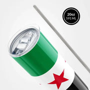 Funny Sticker Flag Map Of Syria Car Party Supplies Arab Republic Syria Three Star Flag Stainless Steel Thermos Cup Party Sticker - Lacatang Shop
