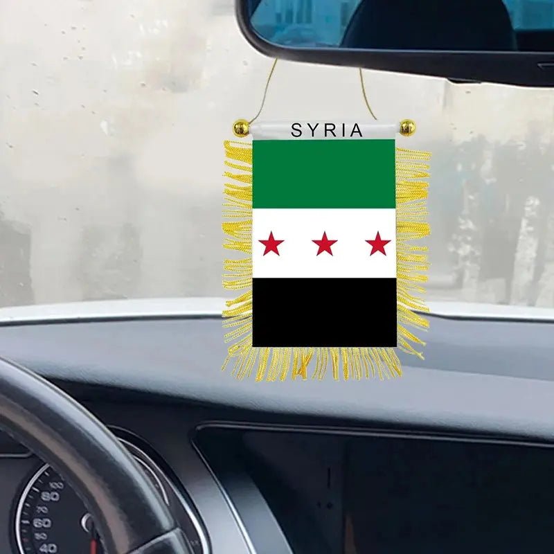 Funny Sticker Flag Map Of Syria Car Party Supplies Arab Republic Syria Three Star Flag Stainless Steel Thermos Cup Party Sticker - Lacatang Shop