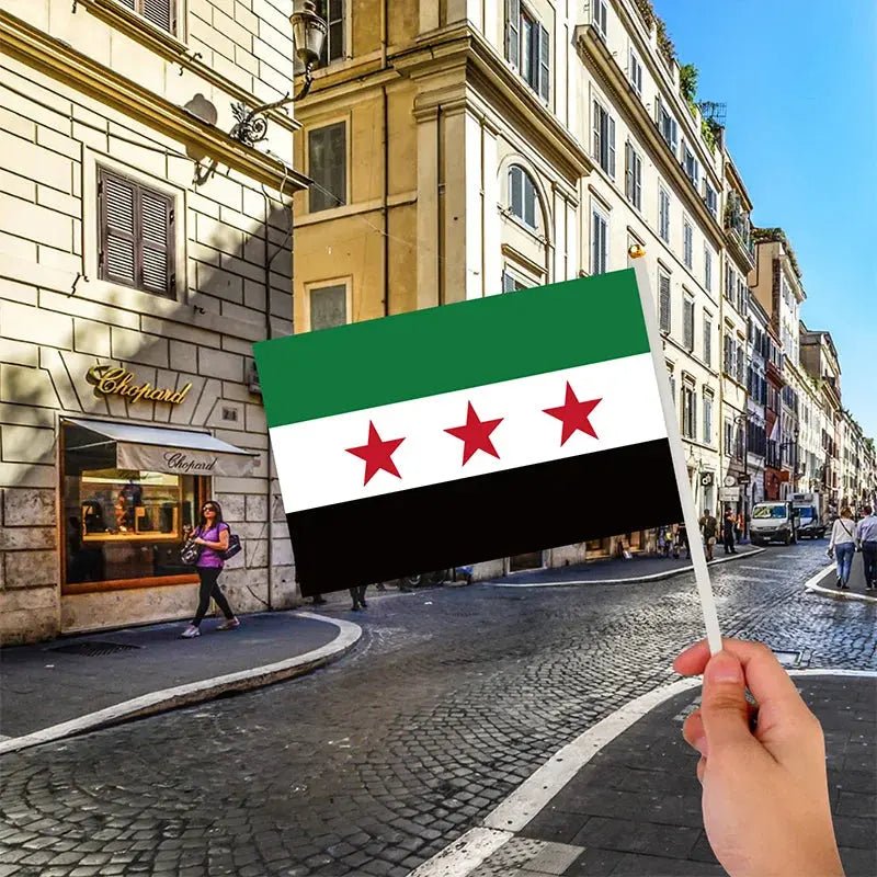 Funny Sticker Flag Map Of Syria Car Party Supplies Arab Republic Syria Three Star Flag Stainless Steel Thermos Cup Party Sticker - Lacatang Shop