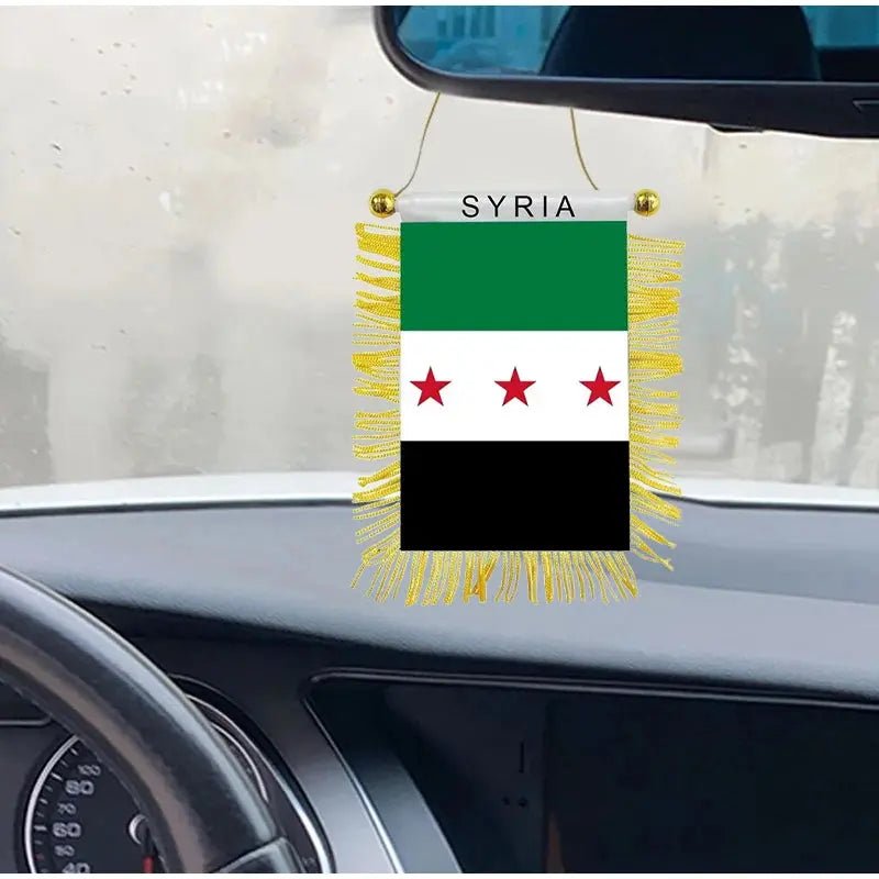 Funny Sticker Flag Map Of Syria Car Party Supplies Arab Republic Syria Three Star Flag Stainless Steel Thermos Cup Party Sticker - Lacatang Shop