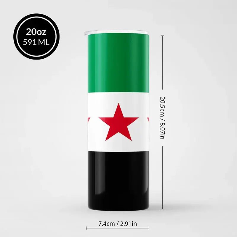 Funny Sticker Flag Map Of Syria Car Party Supplies Arab Republic Syria Three Star Flag Stainless Steel Thermos Cup Party Sticker - Lacatang Shop