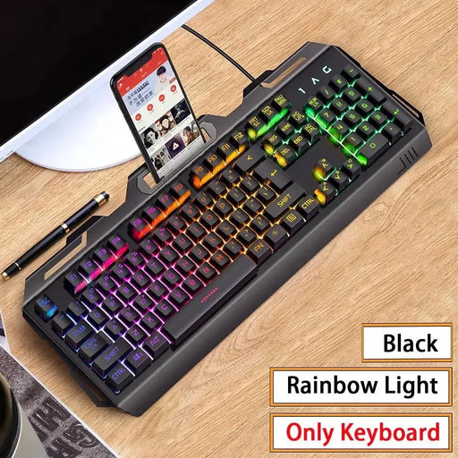 Gaming Keyboard and Mouse Combos Backlit RGB LED USB 104 Key Wired Mechanical Feeling Keyboard Mice For Gaming PC Laptop Office - Lacatang Shop