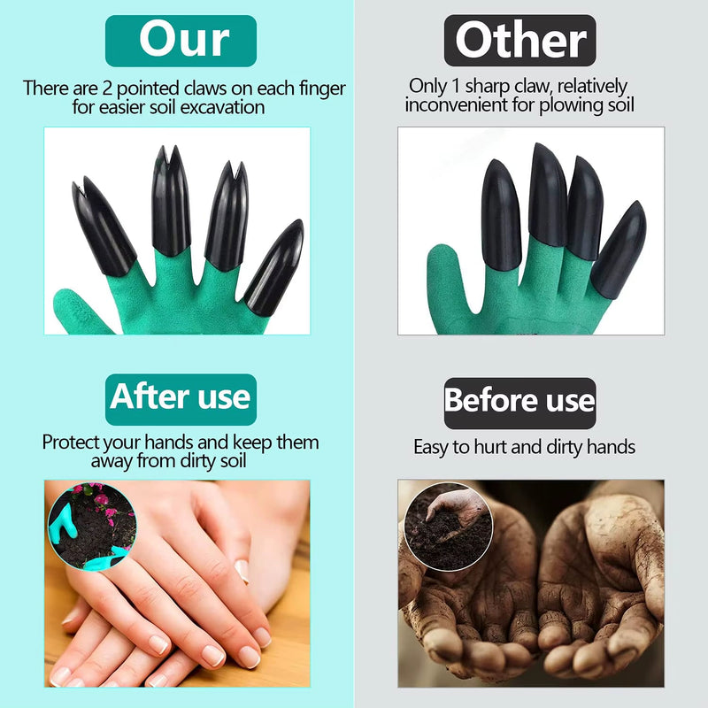 Gardening Gloves with Claws Breathable Waterproof Working Digging Planting Sting - Resistant Non - Slip Protective Latex Gloves - Lacatang Shop