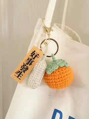 Good Thing Happening Doll Pendant Doll Handmade Woven Keychain Lucky Persimmon Schoolbag Bag Charm Key Chain - Lacatang Shop