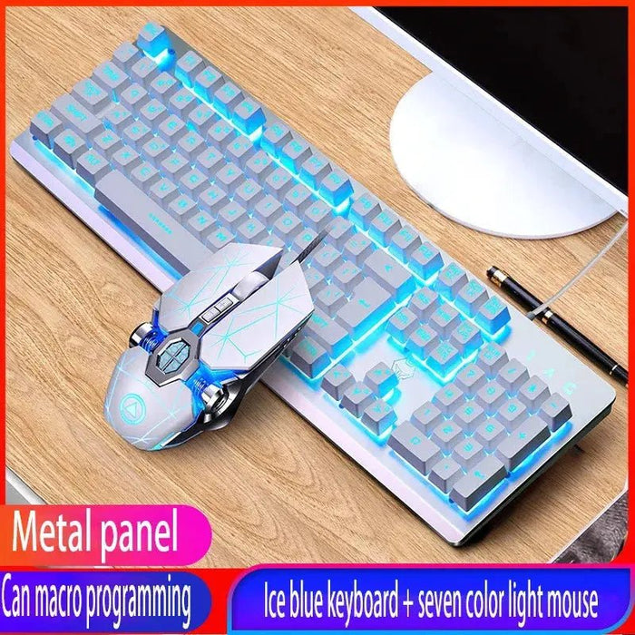 GX2 Wired Combination 104 Keys Mechanical Feel Keyboard and Mouse Replaceable Waterproof RGB Backlight Keyboard And Mouse Cover, - Lacatang Shop