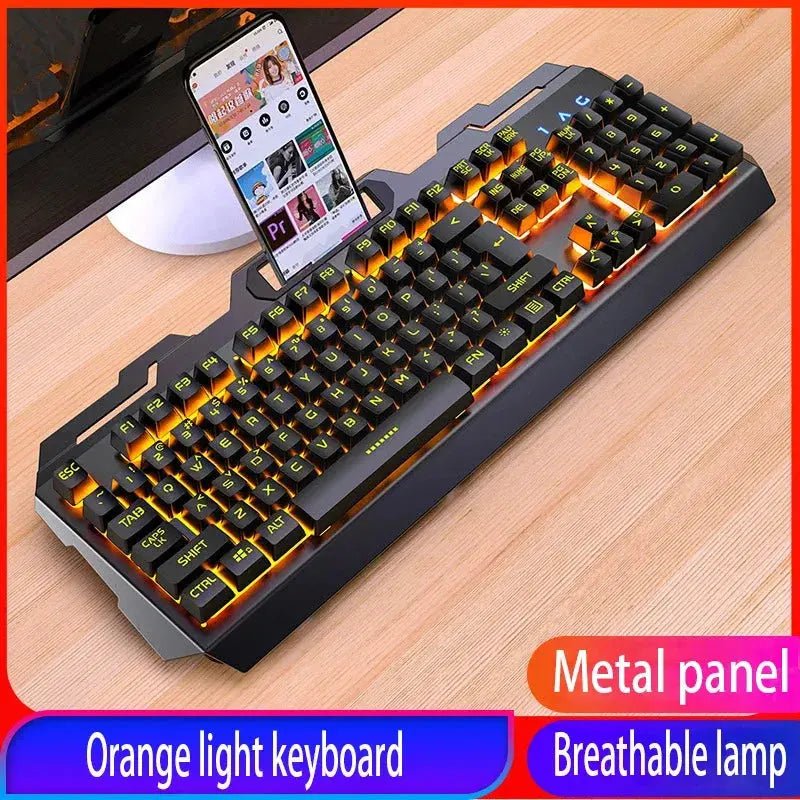 GX2 Wired Combination 104 Keys Mechanical Feel Keyboard and Mouse Replaceable Waterproof RGB Backlight Keyboard And Mouse Cover, - Lacatang Shop