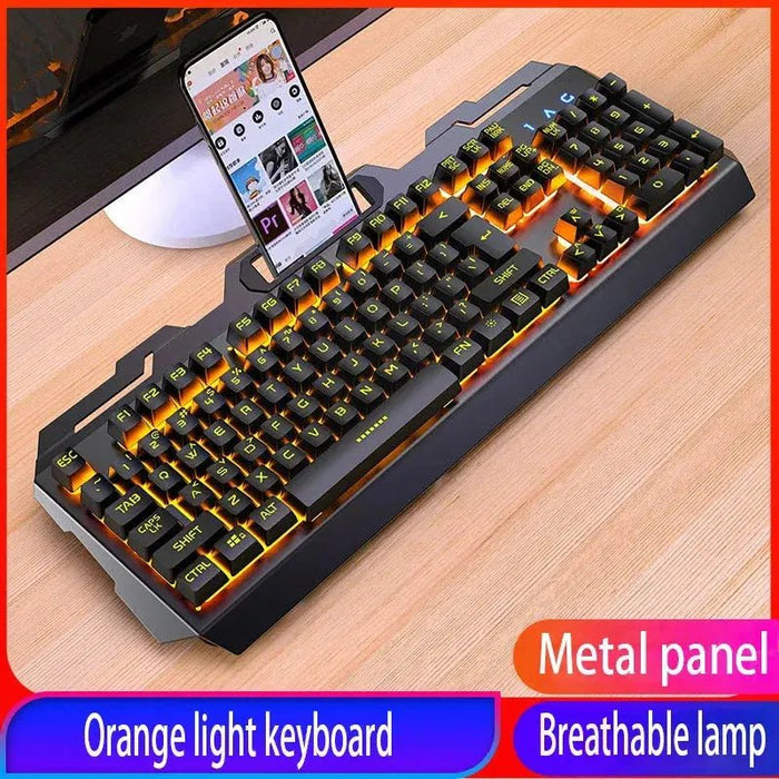 GX2 Wired Combination 104 Keys Mechanical Feel Keyboard and Mouse Replaceable Waterproof RGB Backlight Keyboard And Mouse Cover, - Lacatang Shop