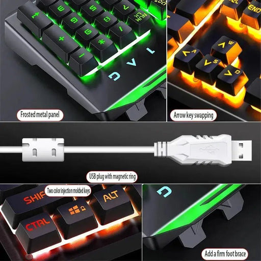 GX2 Wired Combination 104 Keys Mechanical Feel Keyboard and Mouse Replaceable Waterproof RGB Backlight Keyboard And Mouse Cover, - Lacatang Shop