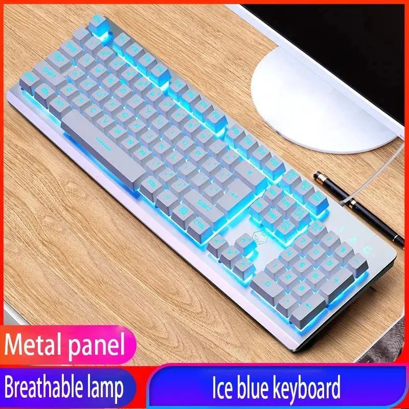 GX2 Wired Combination 104 Keys Mechanical Feel Keyboard and Mouse Replaceable Waterproof RGB Backlight Keyboard And Mouse Cover, - Lacatang Shop