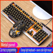 GX2 Wired Combination 104 Keys Mechanical Feel Keyboard and Mouse Replaceable Waterproof RGB Backlight Keyboard And Mouse Cover, - Lacatang Shop
