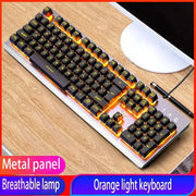GX2 Wired Combination 104 Keys Mechanical Feel Keyboard and Mouse Replaceable Waterproof RGB Backlight Keyboard And Mouse Cover, - Lacatang Shop