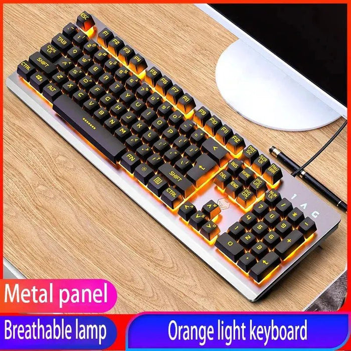 GX2 Wired Combination 104 Keys Mechanical Feel Keyboard and Mouse Replaceable Waterproof RGB Backlight Keyboard And Mouse Cover, - Lacatang Shop