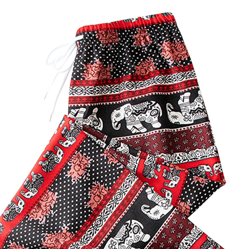 Harem Pants Women High Waist Outfits Hippy Boho Trousers for Women Wide Leg Hippie Pants for Female Women Ladies Summer - Lacatang Shop