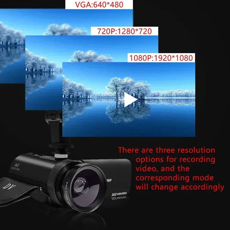 HD 1080P Professional Digital Video Camera With Mic 16 Million Pixels DV Audio Multifunction Anti - shaking Photographic Machine - Lacatang Shop