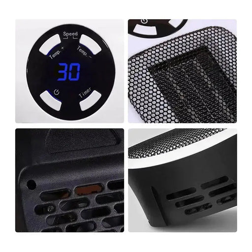 Heater Portable Electric Heater Plug - in Wall Mounted Room Heater Home Appliances Heating Stove Mini Radiator Remote Heater 500W - Lacatang Shop