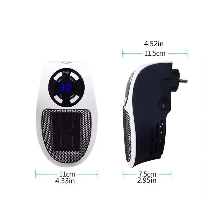 Heater Portable Electric Heater Plug - in Wall Mounted Room Heater Home Appliances Heating Stove Mini Radiator Remote Heater 500W - Lacatang Shop