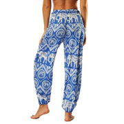High Waist Bloomer Pants Relaxed Fit Jogger Harem Pants Thai Pants for Beach & Lounge Yoga Boho Clothes Loose Pants - Lacatang Shop