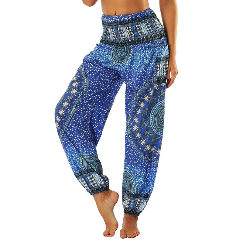 High Waist Bloomer Pants Relaxed Fit Jogger Harem Pants Thai Pants for Beach & Lounge Yoga Boho Clothes Loose Pants - Lacatang Shop