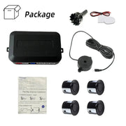 HIPPBQCC Car Parking Sensor Kit 4 Sensors Buzzer 22mm Reverse Backup Radar Sound Alert Indicator Probe System 12V Free Shipping - Lacatang Shop