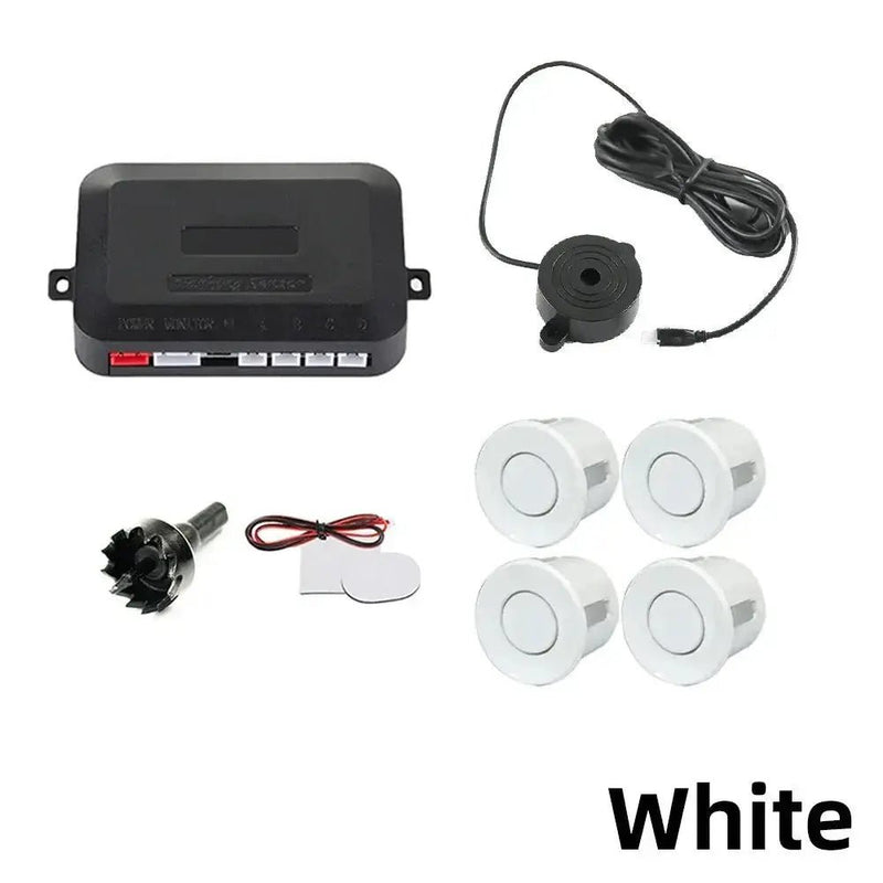 HIPPBQCC Car Parking Sensor Kit 4 Sensors Buzzer 22mm Reverse Backup Radar Sound Alert Indicator Probe System 12V Free Shipping - Lacatang Shop